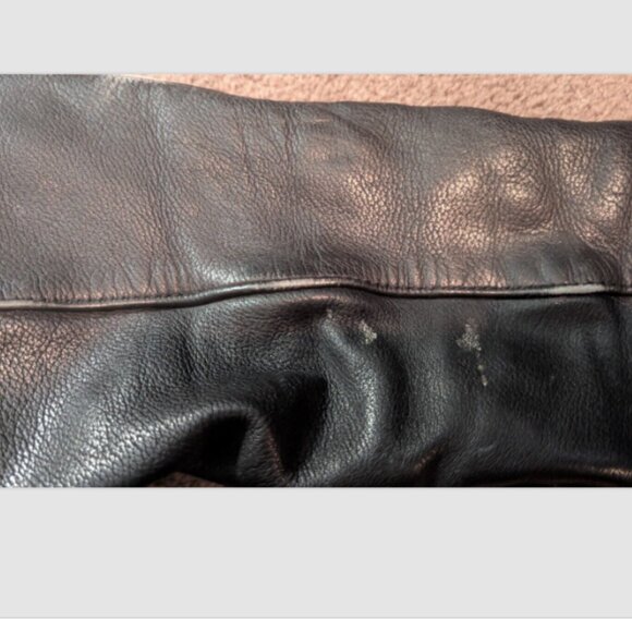 VINTAGE HARLEY DAVIDSON SIZE 46 MEN'S LEATHER MOTORCYCLE JACKET BLACK - Picture 2 of 7